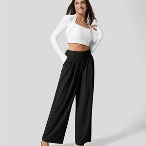NWT Halara Flex High Waisted Side Pocket Wide Leg Waffle Work Pants